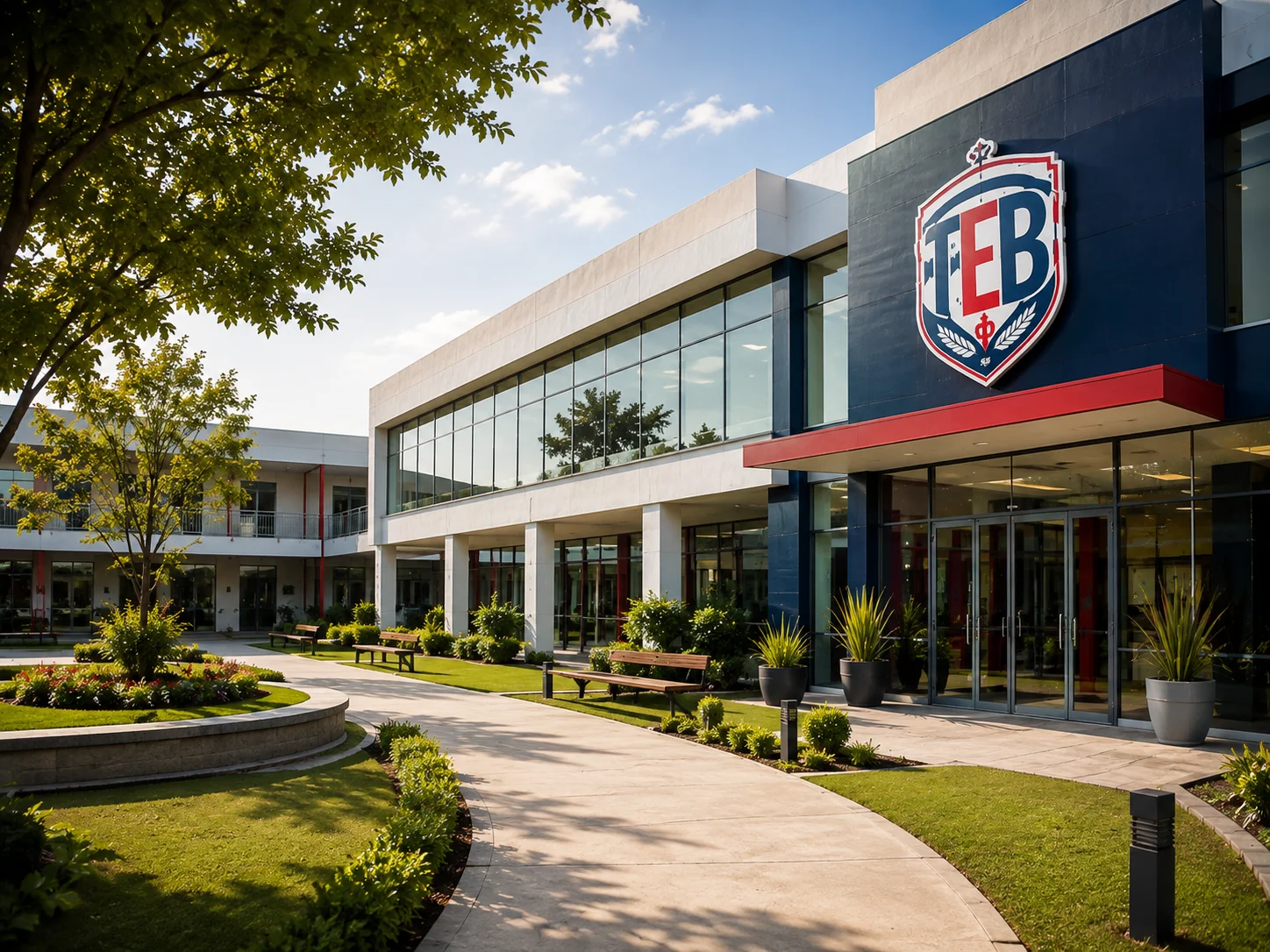 Estudiantes de Colegio TEB llegando al campus