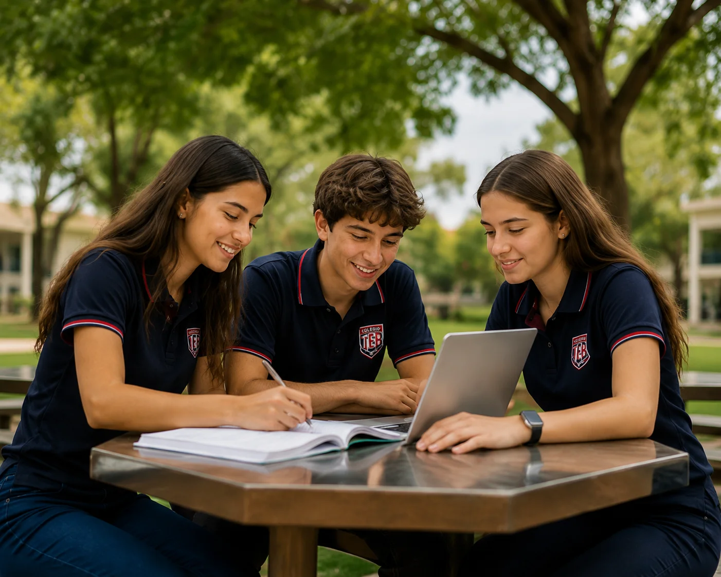 Estudiantes de Colegio TEB compartiendo experiencias de aprendizaje